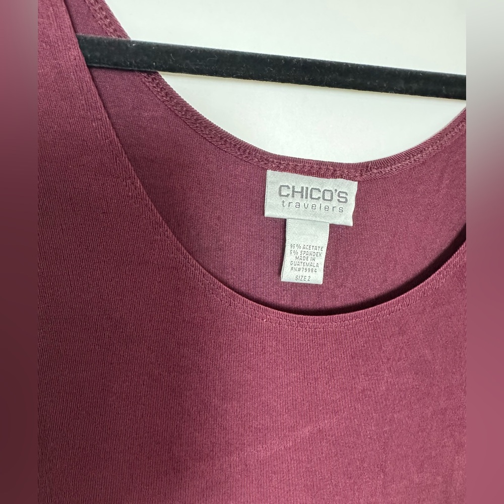 Chicos Travelers  dark burgundy sleeveless tank top size 2 - Picture 2 of 3